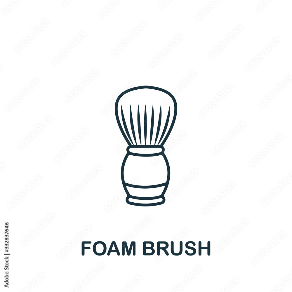 Foam Brush icon from barber shop collection. Simple line element Foam Brush symbol for templates, web design and infographics Foam Brush icon from barber shop collection. Simple line element Foam Brush symbol for templates, web design and infographics