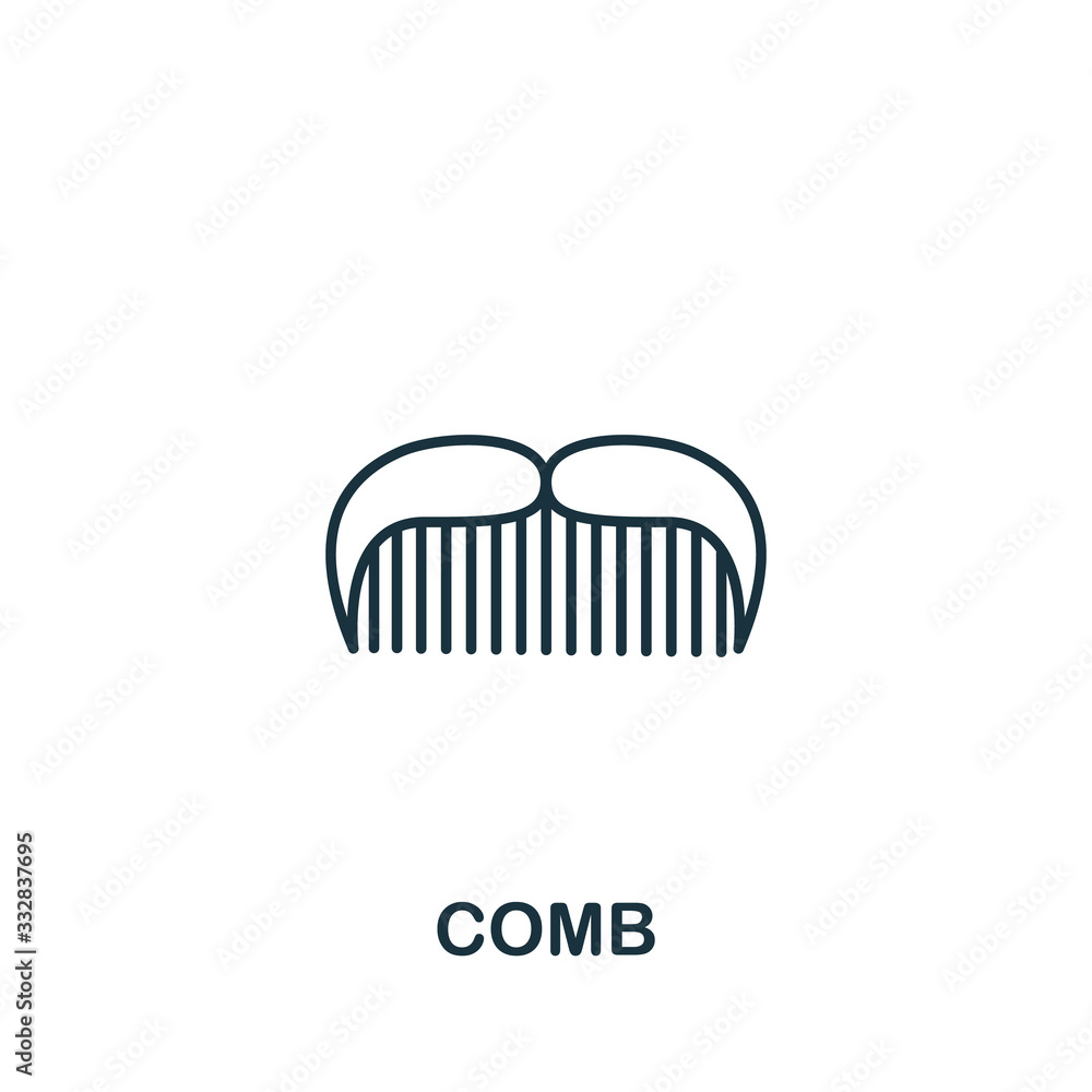 Comb icon from barber shop collection. Simple line element Comb symbol for templates, web design and infographics Comb icon from barber shop collection. Simple line element Comb symbol for templates, web design and infographics