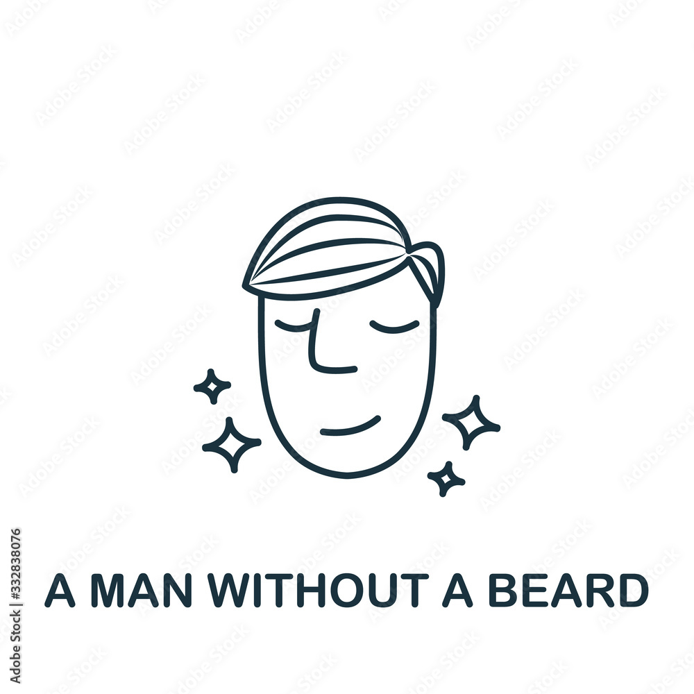 A Man Without A Beard icon from barber shop collection. Simple line element A Man Without A Beard symbol for templates, web design and infographics