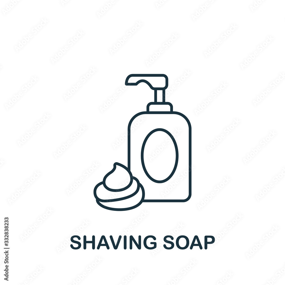 Shaving Soap icon from barber shop collection. Simple line element Shaving Soap symbol for templates, web design and infographics Shaving Soap icon from barber shop collection. Simple line element Shaving Soap symbol for templates, web design and infographics