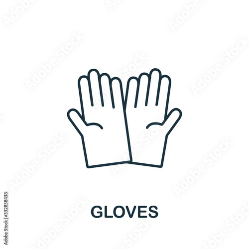 Gloves icon from cleaning collection. Simple line element Gloves symbol for templates, web design and infographics