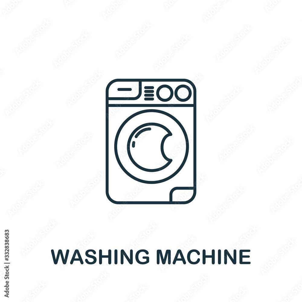 Washing Machine icon from cleaning collection. Simple line element Washing Machine symbol for templates, web design and infographics