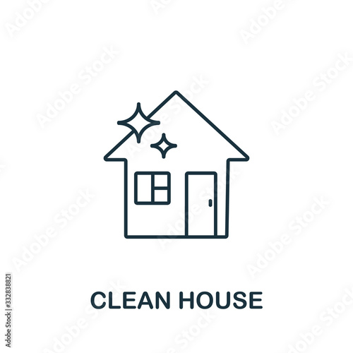 Clean House icon from cleaning collection. Simple line element Clean House symbol for templates  web design and infographics