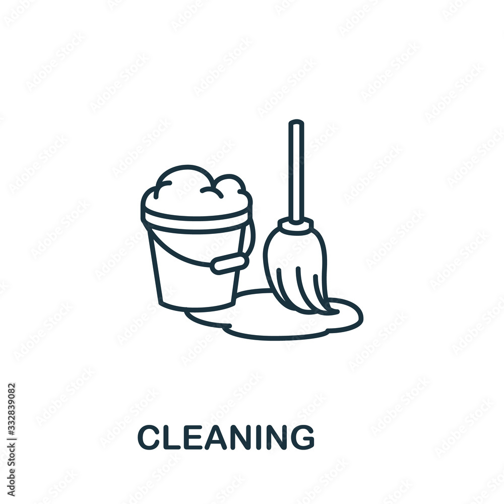 Cleaning icon. Simple line element Cleaning symbol for templates, web design and infographics Cleaning icon. Simple line element Cleaning symbol for templates, web design and infographics