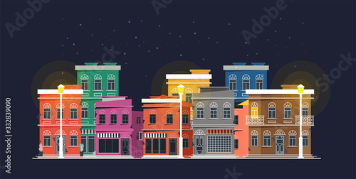 Downtown vector building illustration isolated on background