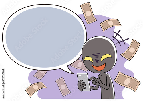 スマホを使って金儲けを企む悪い人
