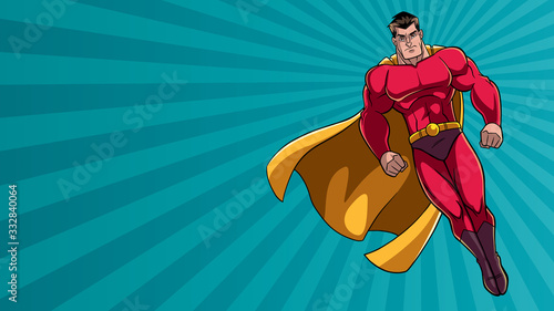 Superhero Flying Ray Light Background 2