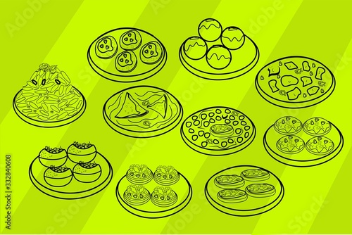 Indian Chaat Like Pani puri,Bhel Puri,sev puri,Bhalla Papdi,Aloo Chaat,Dahi puri,Ragda Patties,Dahi Vada,Samosa Chaat