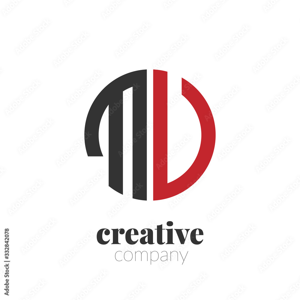 Initial Letter mv Creative Elegant Circle Logo. Circle Logo Template ...