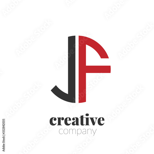 Initial Letter jf Creative Elegant Circle Logo. Circle Logo Template. photo