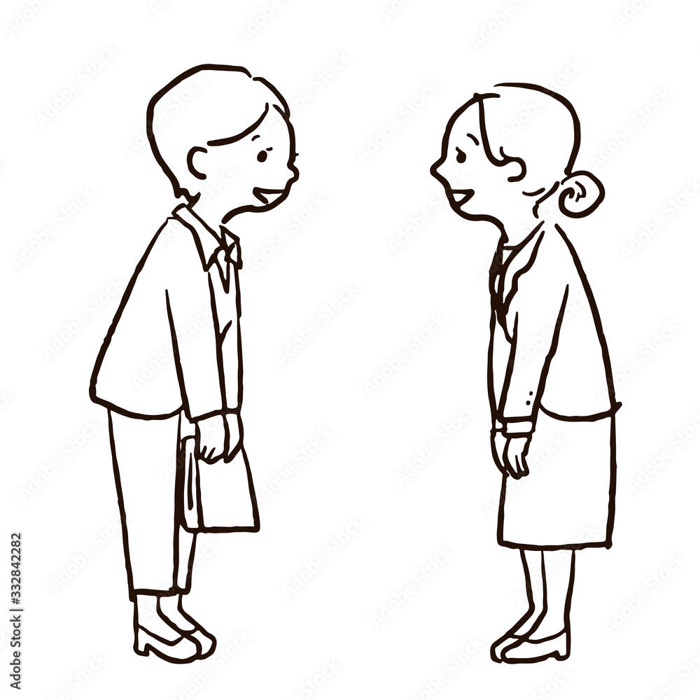 Illustration of a person bowing Illustration of a person bowing