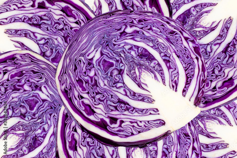 Obraz premium Background Of Are Plane Of Purple Cabbage Raw Texture