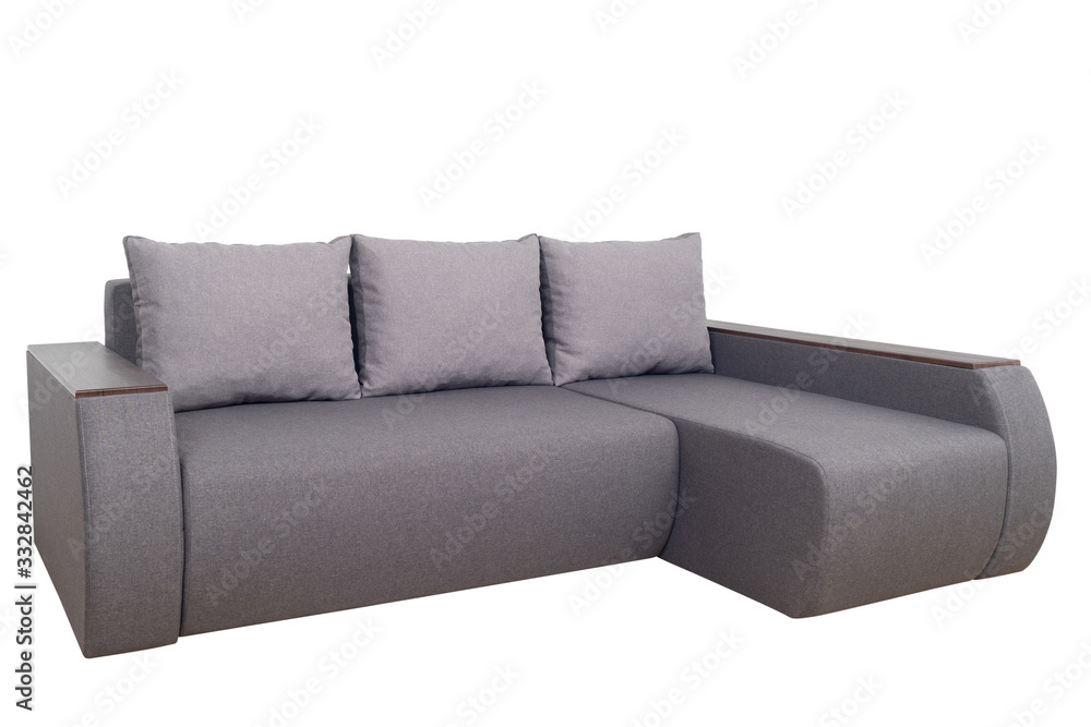 Naklejka premium modern guest gray large corner cozy sofa 