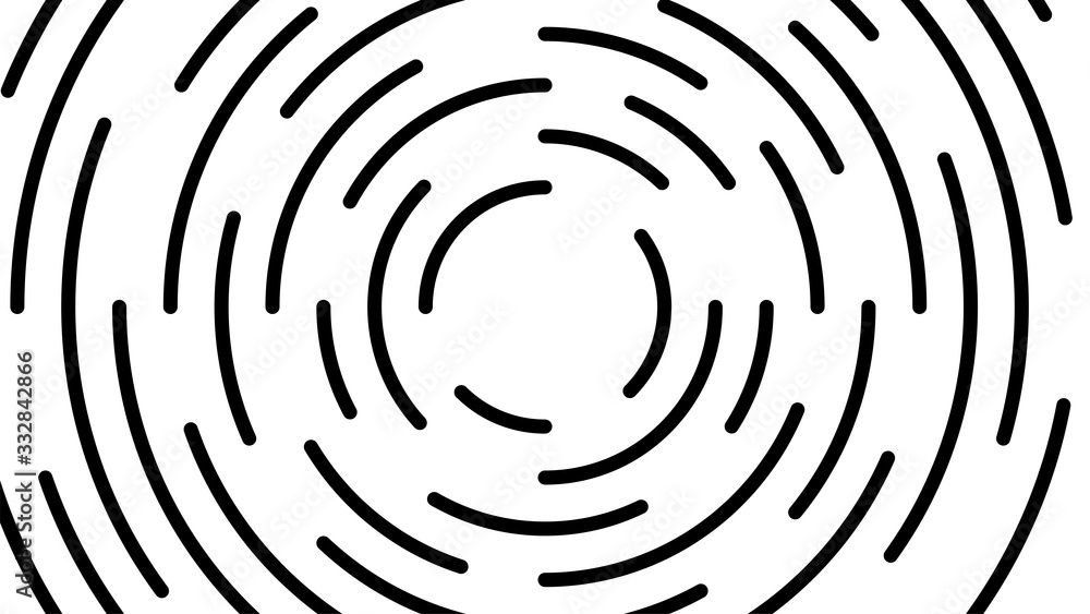 circle line black swirl burst on white background, swirl circle art