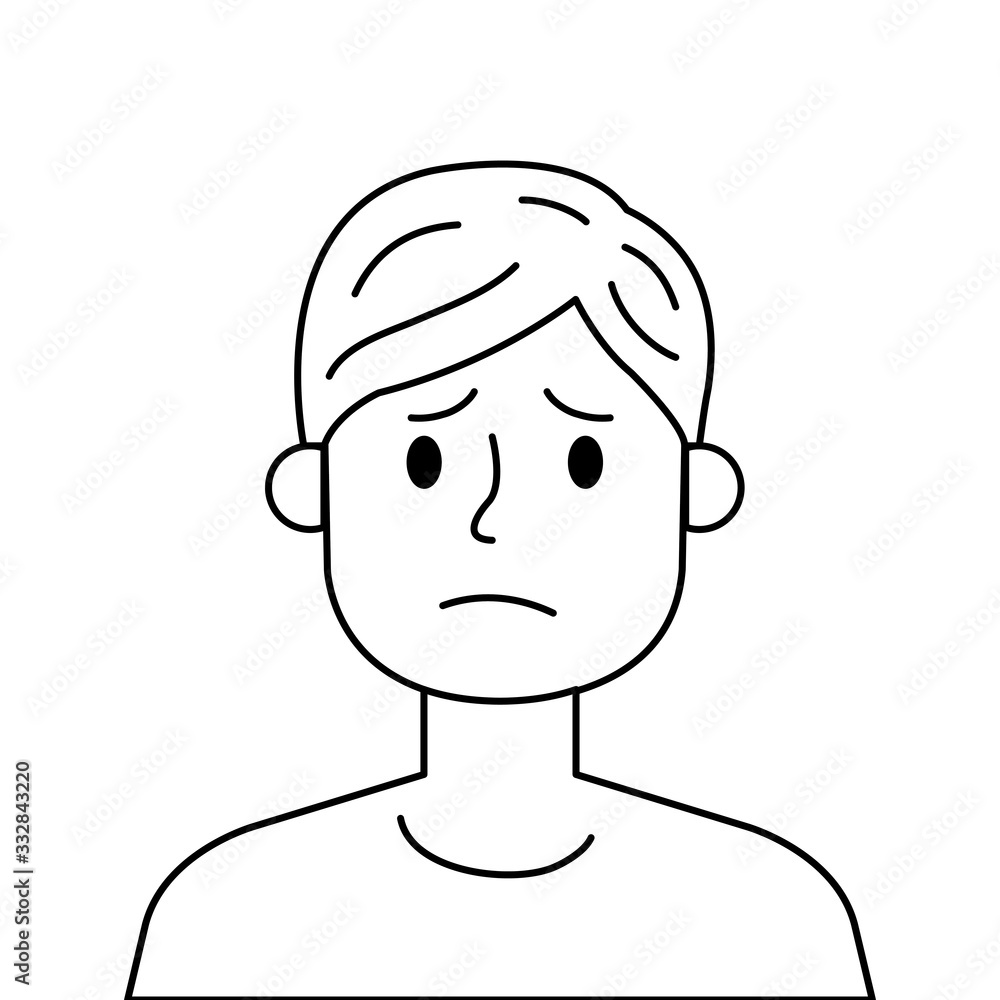young man worried avatar character icon vector illustration design young man worried avatar character icon vector illustration design