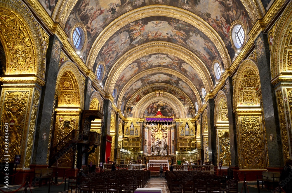 Interior of the St. John's Co-Cathedral, Valletta, Malta