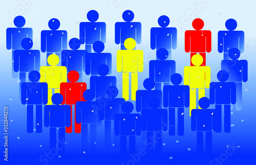 Herd immunity in community illustration vector health care medical concept