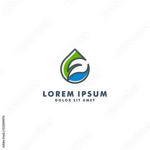safe water logo, drop water design icon - vector