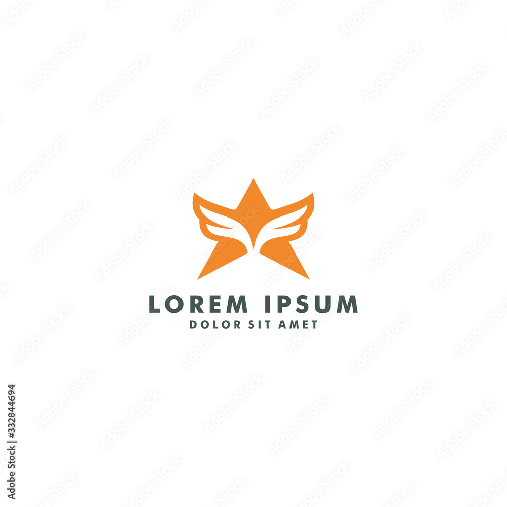 Obraz premium wing star logo design icon vector illustration