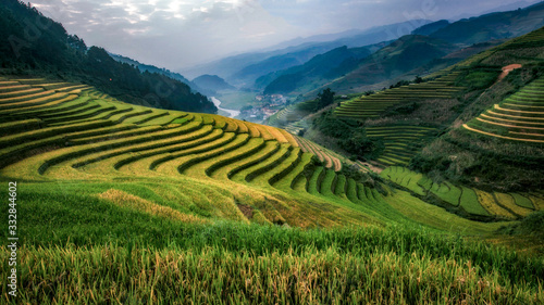 Panorama Rice terraces in Mu cang chai Yenbai Veitnam.