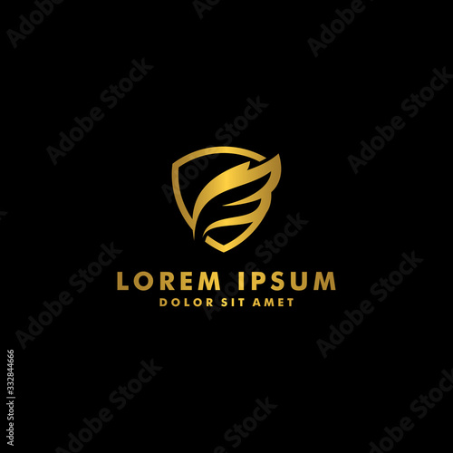 wing security logo design icon vector illustration