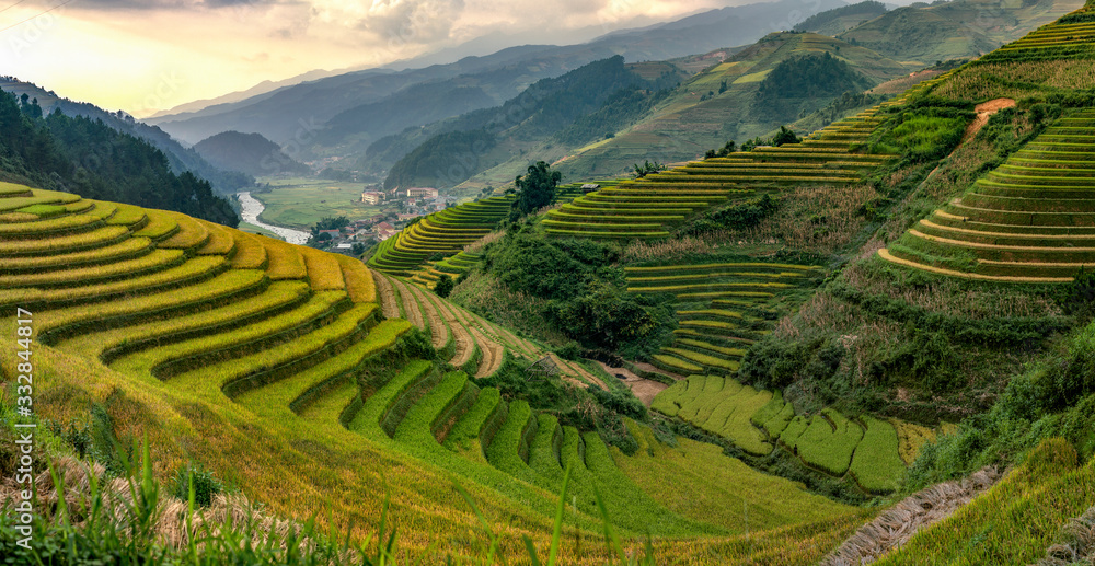 Beautiful Rice Terraces, South East Asia,Yenbai,Vietnam..