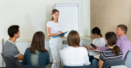 Female manager making presentation