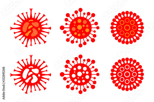 coronavirus bacteria cell icon concept. global pandemic covid 19. 2019-nCoV Novel coronavirus. global dangerous virus. wuhan china. isolated vector icon