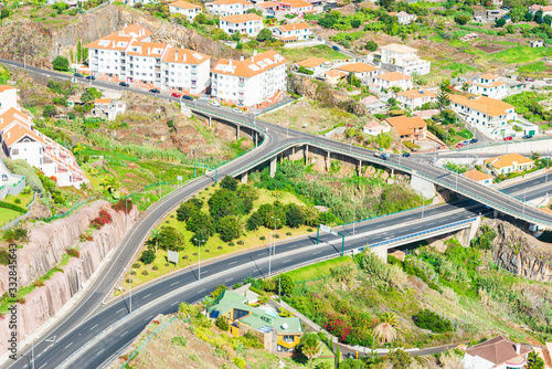 Aerial view of motorway at Madeira