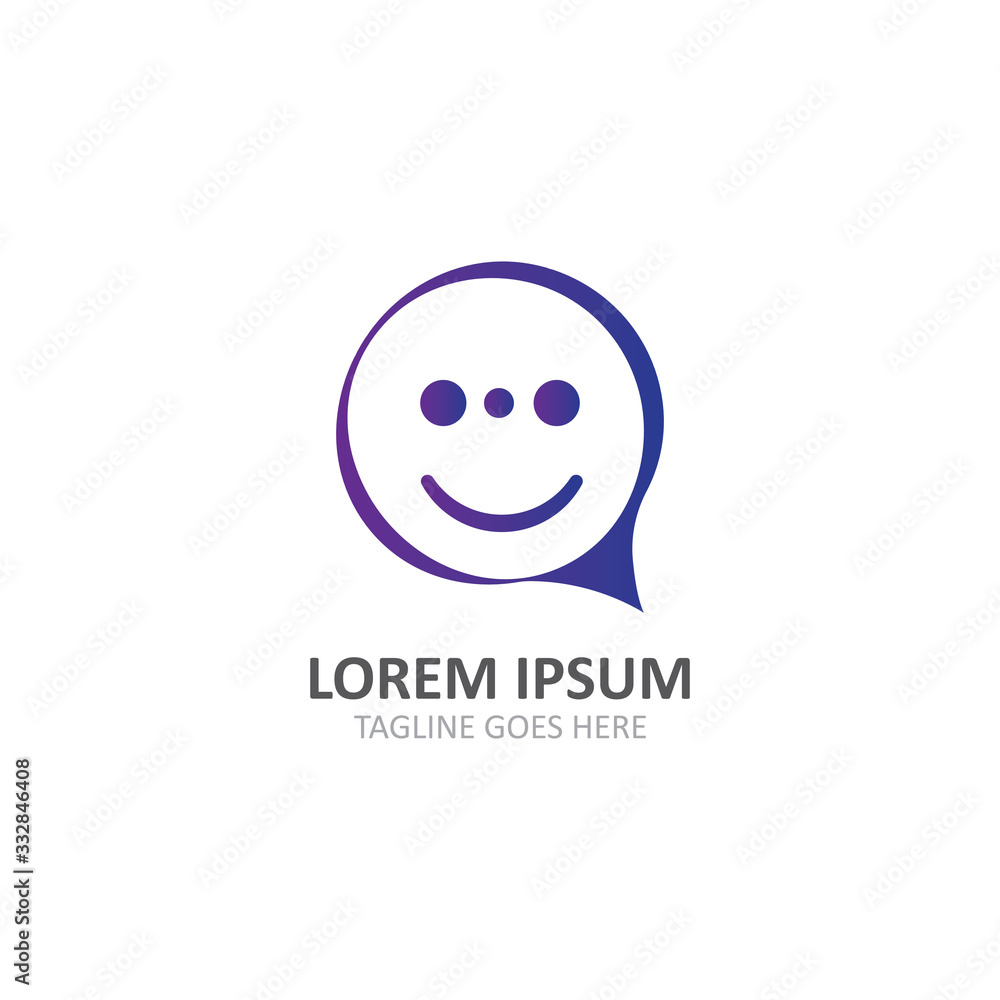 Fototapeta premium Speech bubble logo symbol communication creative template design