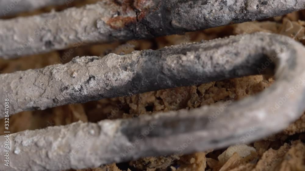 Limescale on the heating element for washing machine. Removing and