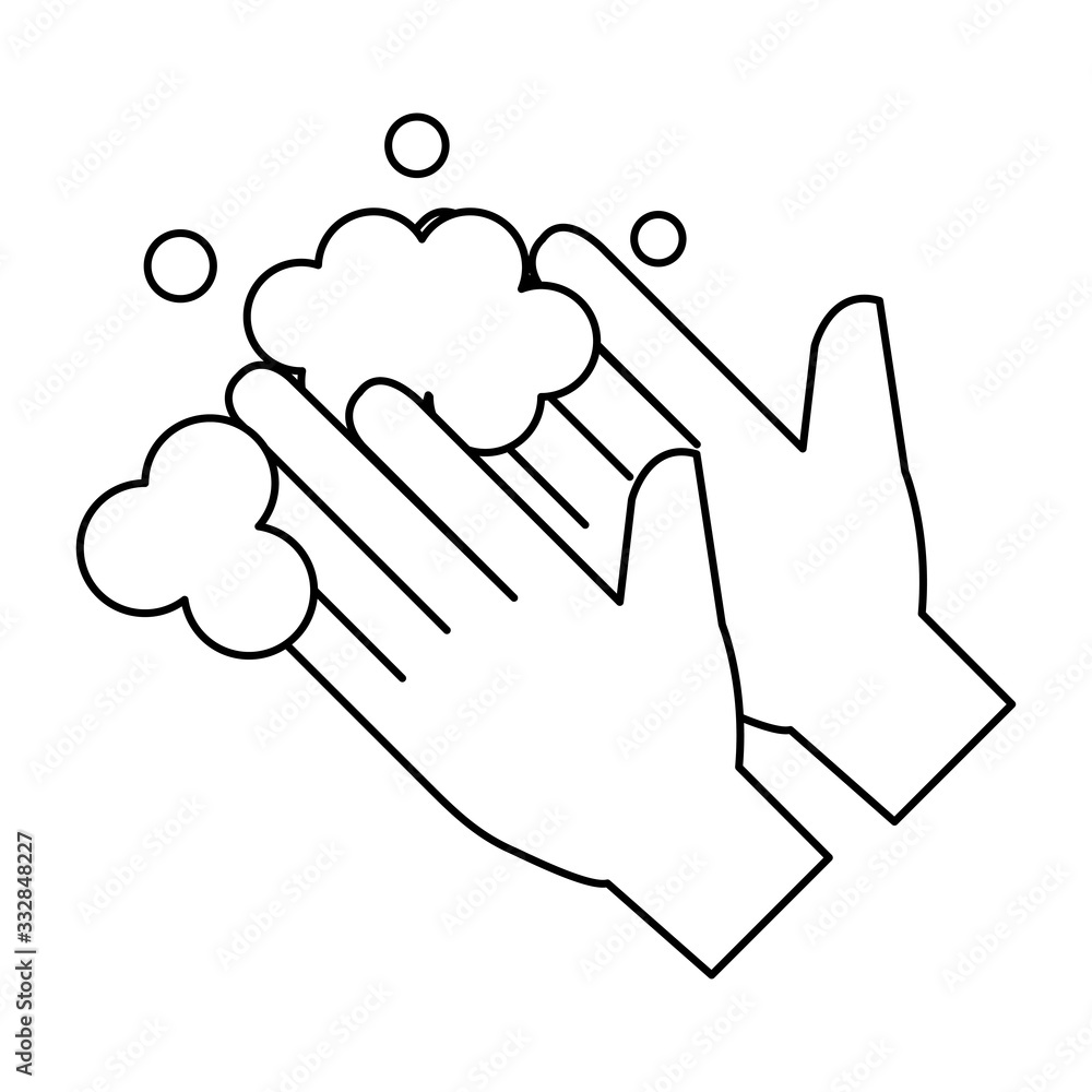 cleaning hands washing isolated icon vector illustration design