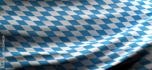 Slika na platnu Bavaria national flag waving texture background. 3d illustration