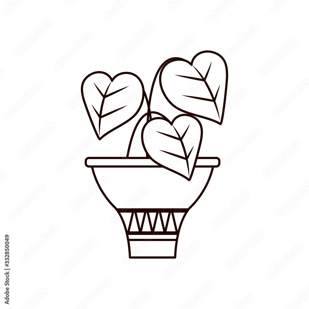 plant inside pot line style icon vector design plant inside pot line style icon vector design