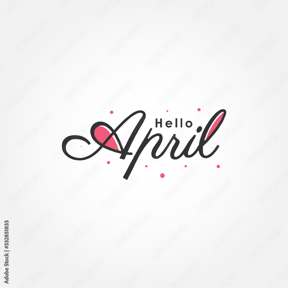 Hello April Vector Design For Banner or Background