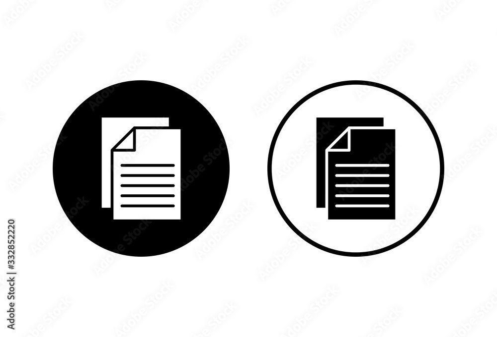 Document icons set on white background. Paper icon. File Icon Document icons set on white background. Paper icon. File Icon