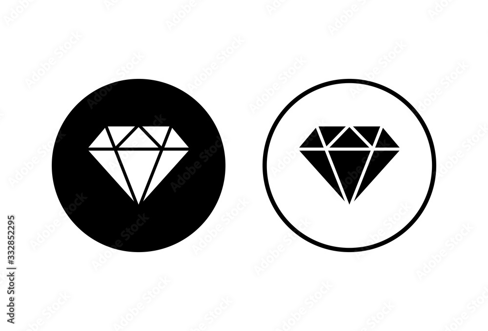 Diamond icons set on white background. Diamond vector icon. Gemstone symbol Diamond icons set on white background. Diamond vector icon. Gemstone symbol