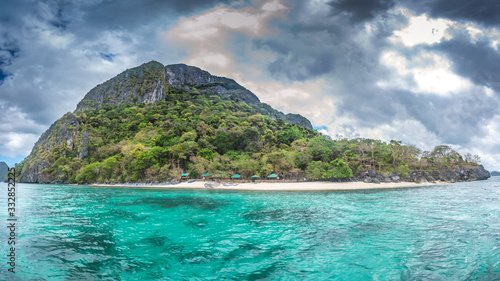 Coastal Scenery of El Nido  Palawan Island  The Philippines  a Popular Tourism Destination for Summer Vacation in Southeast Asia  with Tropical Climate and Beautiful Landscape.