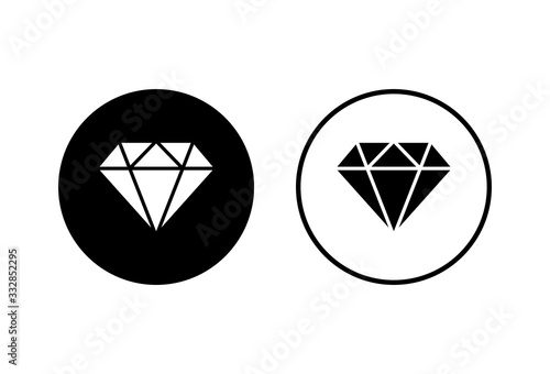 Diamond icons set on white background. Diamond vector icon. Gemstone symbol
