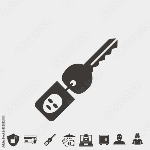 hacker access key icon vector illustration and symbol for website and graphic design