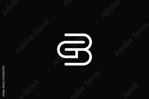 Fototapete Minimal elegant monogram art logo