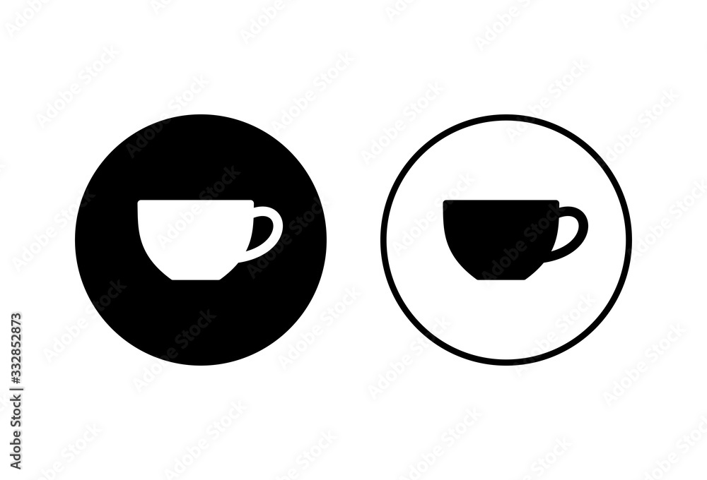 Cup of coffee icons set on white background. Coffee cup icon. Coffee vector icon. Tea Cup of coffee icons set on white background. Coffee cup icon. Coffee vector icon. Tea