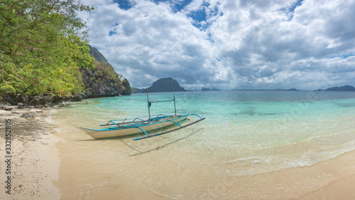 Coastal Scenery of El Nido, Palawan Island, The Philippines, a Popular Tourism Destination for Summer Vacation in Southeast Asia, with Tropical Climate and Beautiful Landscape.