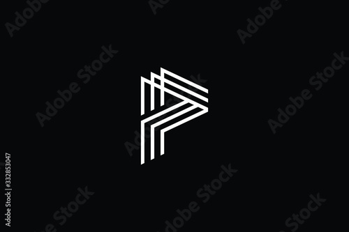 Minimal elegant monogram art logo. Outstanding professional trendy awesome artistic P PP PPP initial based Alphabet icon logo. Premium Business logo White color on black background