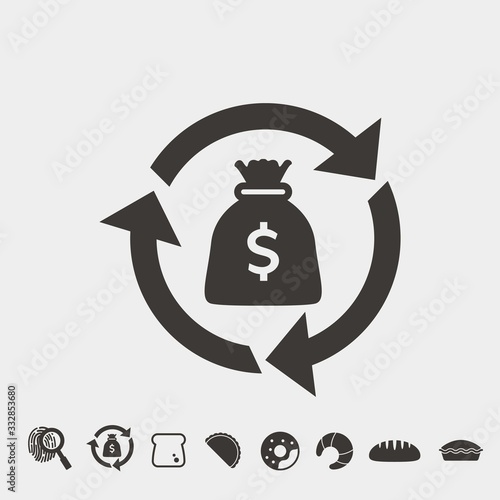 money rotation icon vector illustration and symbol for website and graphic design