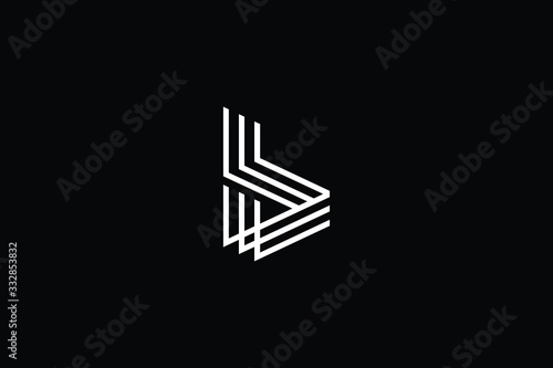 Minimal elegant monogram art logo. Outstanding professional trendy awesome artistic B BB BBB initial based Alphabet icon logo. Premium Business logo White color on black background photo