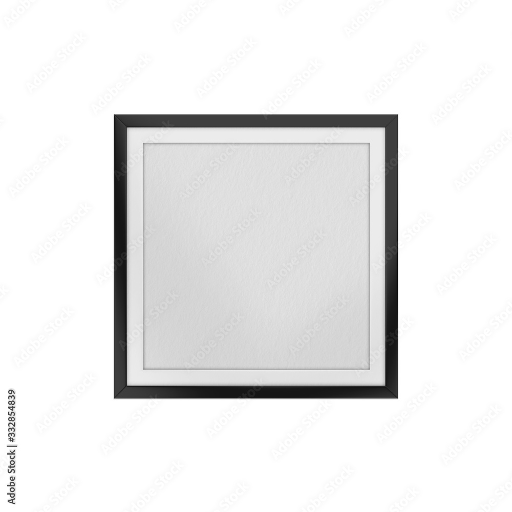 Textured photo frame mockup template on isolated white background, 3d illustration Textured photo frame mockup template on isolated white background, 3d illustration