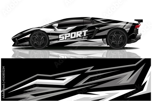 Sports car wrapping decal design