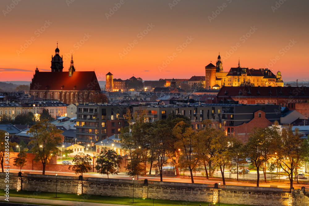 Cracow old town in autumn time, Poland, UNESCO