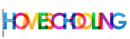 HOMESCHOOLING colorful vector typography banner